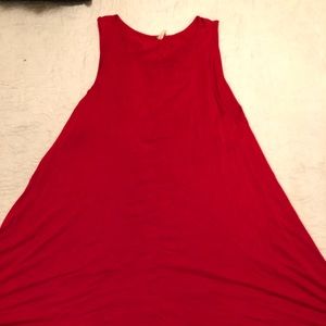 Red Jersey T Shirt Tank Dress